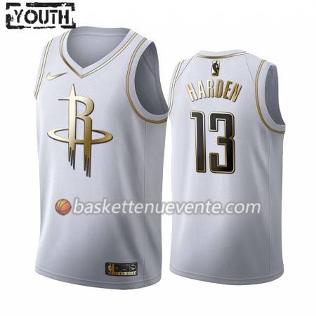 Maillot Basket Houston Rockets James Harden 13 2019-20 Nike Blanc Golden Edition Swingman - Enfant